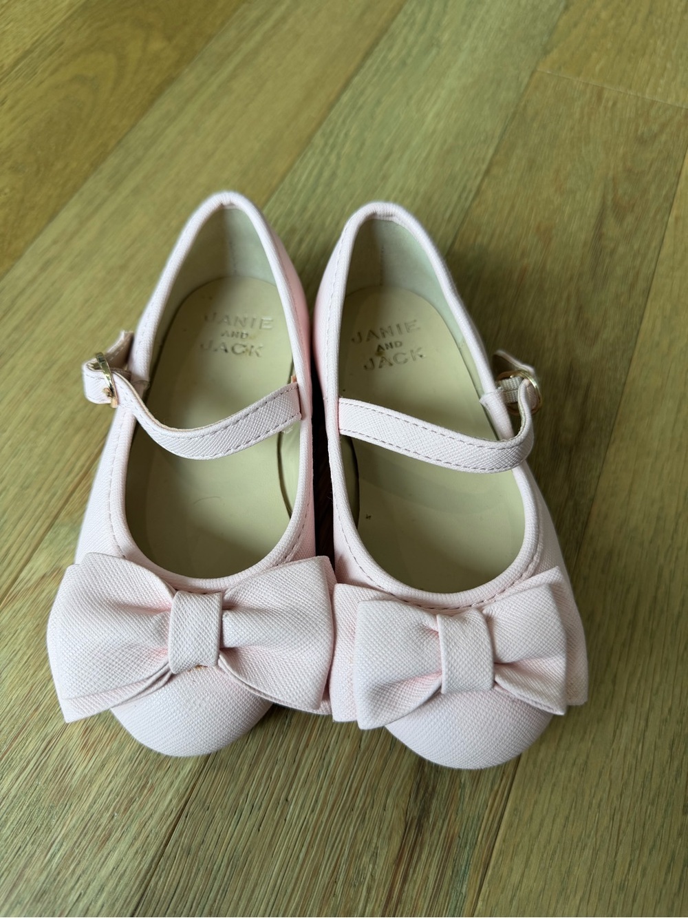 Janie and Jack Soft Pink Bow Strap Dress Shoes